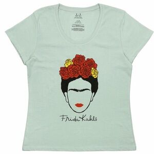 Frida Kahlo Women's Graphic Tee -light gray